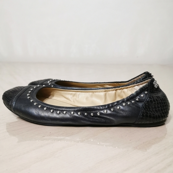Coach Delia Studded Leather Ballet Flats - Picture 5 of 16